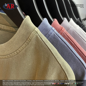 고품질 100% 면 기본 아이템 250G 18컬러 빈티지 워싱 커스텀 반팔 티셔츠 - Product Image 6