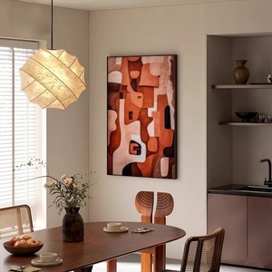 Pittura decorativa antica in stile francese, semplice <span class=keywords><strong>moderno</strong></span> e retrò geometrico astratto, arancione High-End pittura appesa alla parete - Product Image 2