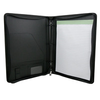 ModernQiu - Carpeta Portafolio Profesional de Piel Sintética Negra Personalizada Tamaño A4 para Hombre y Mujer
