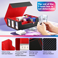 JUZI 1800+ Boîte de rangement portable en cuir PU personnalisée et écologique pour cartes à collectionner Commander TCG Yugioh avec rangement pour cartes sous étui