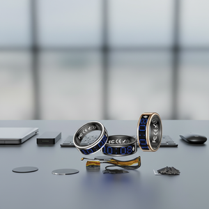 Anneau intelligent en acier inoxydable SR16, affichage des appels, rappel d'appels, étanche IP68, chargeur sans fil IOS, suivi de la santé et de la forme physique, contrôle par application - Product Image 4