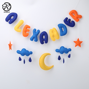 <span class=keywords><strong>Guirlande</strong></span> de lettres personnalisées en feutre, décor suspendu pour pépinière, jouet artisanal pour bébé, nom, fête, lettre alphabet - Product Image 2