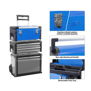 Caixa de ferramentas manuais de carrinho, ferramentas manuais de aço de <span class=keywords><strong>3</strong></span> gavetas empilháveis - Product Image 5