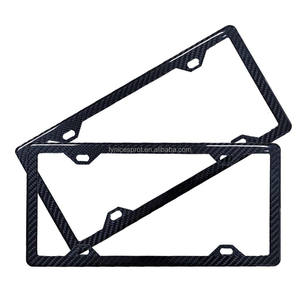 100% soporte de marco de placa de matrícula de coche de fibra de carbono <span class=keywords><strong>real</strong></span> dos agujeros - Product Image 5