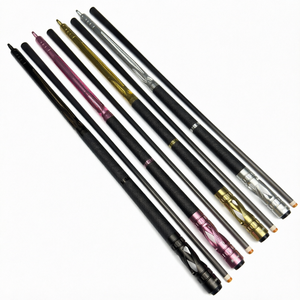Queue de billard en fibre de carbone, 1 ou 2 brins, joint central, poignée en cuir, embout en pierre précieuse - Product Image 1