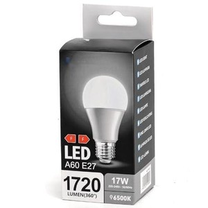Lampadina LED A60 E27 17W 6500K, luce bianca fredda, a risparmio energetico, ideale per illuminare case e uffici. - Product Image 1