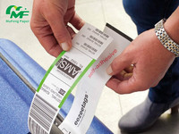 Étiquette de bagage en silicone personnalisée standard, thermique, autocollante, RFID, pour billet d'avion imprimé, idéale pour les voyages