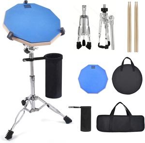 Set de Práctica de Batería de 12 Pulgadas con Soporte para Caja, <span class=keywords><strong>Baquetas</strong></span>, Bolsa de Transporte y Soporte para <span class=keywords><strong>Baquetas</strong></span> - Kit Completo para Principiantes - Product Image 1