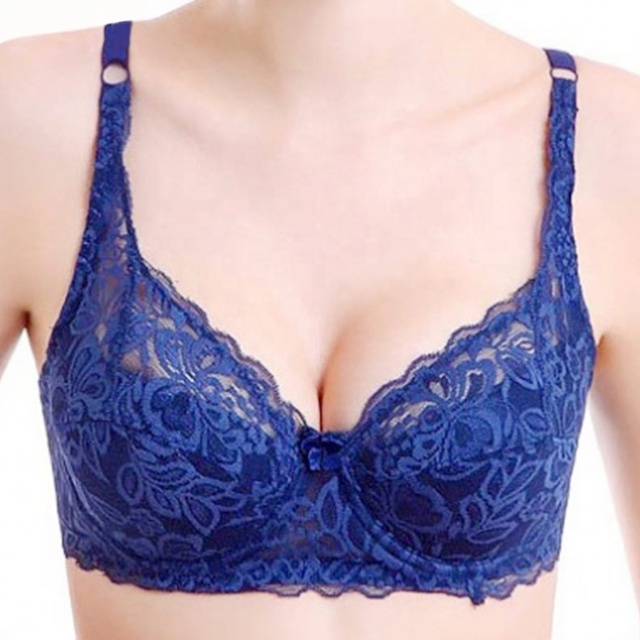 Wholesale Women's Plus Size Push-up Bras Deep Cup Floral Lace Bra Breathable Thinness Sexy Back Fat Concealment for Big Boobs