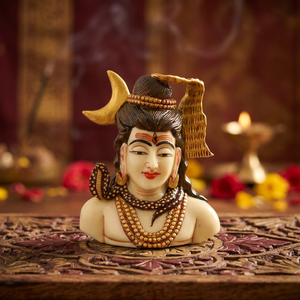 งานฝีมือนิรมลา รูปปั้นพระศิวะทำจากเรซิ่น งานแฮนด์เมด รูปเทพฮินดูแบบดั้งเดิม สำหรับตกแต่งบนโต๊ะ งานเทศกาลดีวาลี ของตกแต่งทางศาสนา - Product Image 1