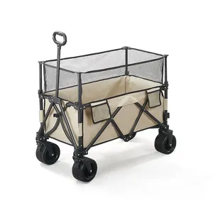 KingGear-carrito de playa portátil para jardín, carrito plegable para acampada, con mango ajustable