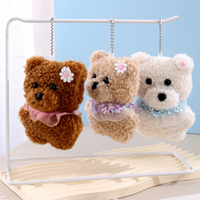 Nouveau porte-clés ours en peluche 3D mignon et doux, écologique, pendentif de sac, couleurs personnalisables