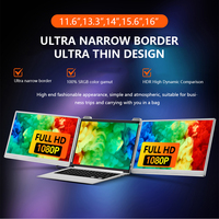 Dernier 14/15.6 pouces 1920*1080 LCD écran d'affichage portable moniteur d'ordinateur portable double Triple moniteur Portatil Extender Monitor