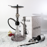 Chicha Dorée Inimitable Style Ottoman, Kit de Narguilé Gravé Orné avec Logo Personnalisé, Coffret en Aluminium et Verre
