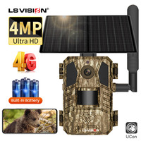 LS VISION 4G Solar CCTV 4MP Night Vision Étanche IP66 AI Détection de mouvement Alarme Mini Wildlife GPS Hunting Trail Camera