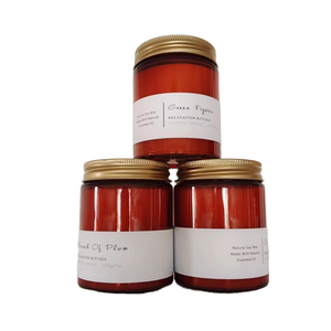 Velas de cera aromáticas de lujo más vendidas en tarro de cristal <span class=keywords><strong>vela</strong></span> perfumada personalizada con mechas de algodón para baño y aromaterapia - Product Image 1