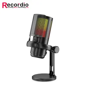 GAM-ME6P oyun Mic USB kardioid kondenser mikrofon ayarlanabilir RGB modları ile hızlı akış bilgisayar için dilsiz kazanç kontrolü