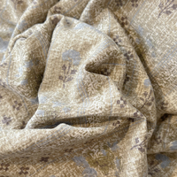 Parure de lit en gaze double couche effet lin, 100% polyester, motif floral, volants en mousseline, ensemble 4 pièces