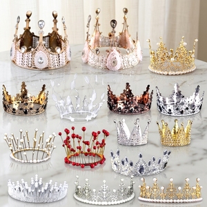 Accessori per torte di <span class=keywords><strong>compleanno</strong></span> e matrimonio, corone artistiche in metallo, decorazioni per torte e cappelli per feste, vendita diretta dalla fabbrica. - Product Image 1