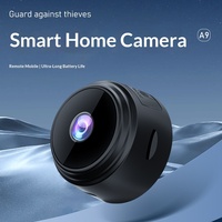 Caméra WiFi A9 pour usage domestique, Plug and Play, vision nocturne HD, surveillance à distance, mini caméra intelligente ABS transfrontalière