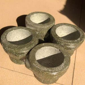 Mortier et <span class=keywords><strong>pilon</strong></span> en <span class=keywords><strong>pierre</strong></span> de 10 cm (4 pouces) avec double anse, surface huilée, outils pour herbes et épices, broyeur à ail et poivre, outils de broyage - Product Image 2