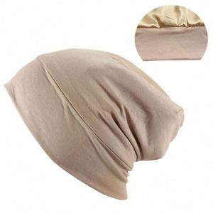 New Arrival Popular Bamboo Stretch Cotton Wide-brimmed Bonnets Custom Logo Casual Colorful Satin Lining Bonnets <b>Hat</b> - Product Image 6