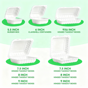 Contenedores de Alimentos Tipo Concha <span class=keywords><strong>para</strong></span> Llevar, Aptos <span class=keywords><strong>para</strong></span> Microondas, Precio de Fábrica, Cajas de Almacenamiento Desechables de 9x9 Pulgadas, Flexibles - Product Image 6