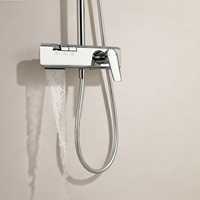 Système de douche thermostatique de luxe en laiton chromé 59A avec jets pluie et puissants, et cartouche céramique Wanshai, idéal pour les projets hôteliers et commerciaux