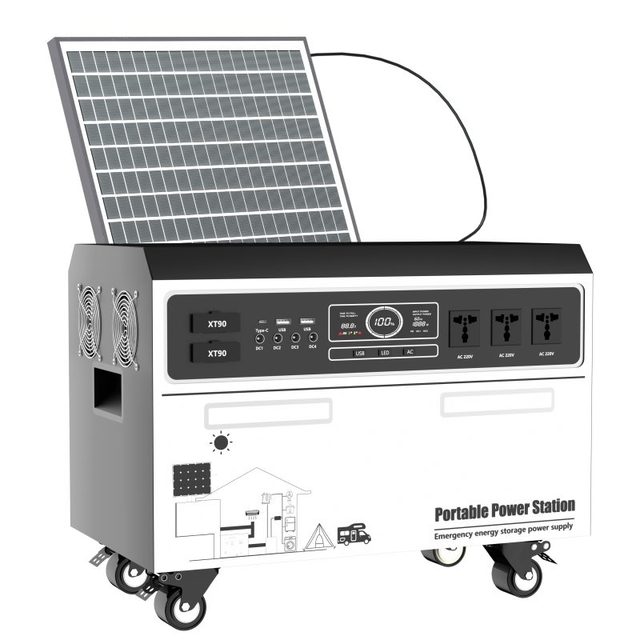 Large Capacity 5.5KW 10KW Portable Power Station Big LiFePO4 Battery Charging Solar Generator for Home Outdoor Use MPPT