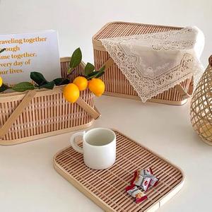 ग्रीष्मकालीन बांस पिकनिक टोकरी हाथ से बुना हुआ बड़ा भंडारण टोकरी चीन निर्माता से ढक्कन घरेलू भंडारण बॉक्स के साथ - Product Image 3