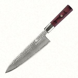 Eco-Friendly Ambidextrous Traditional Japanese 67-Layer Damascus Chef Kiritsuke <b>Knife</b> 8.5-Inch Blade Black+Dalbergia Wood <b>Handle</b> - Product Image 1