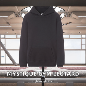 เสื้อฮู้ดดี้สีดำทรงโอเวอร์ไซส์ ยูนิเซ็กซ์ ผ้าฝ้ายถัก 100% สไตล์ลำลอง สีพื้น มีกระเป๋า เหมาะสำหรับทุกฤดูกาล - Product Image 2