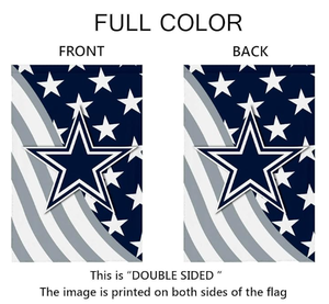Bandera de Jardín Personalizada de los Dallas <span class=keywords><strong>Cowboys</strong></span> con Diseño de la Bandera Americana, Impresa por Ambos Lados en Poliéster - Product Image 2