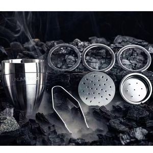 Cazoleta para Hookah de Acero Inoxidable con Bandejas de 2 Niveles para Carbón y Tabaco, Incluye Pinza para Carbón, Elegante y Moderna - Product Image 3