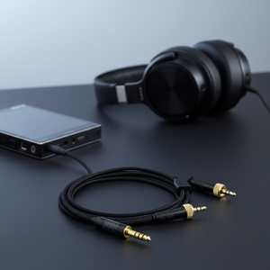 Câble audio de remplacement pour écouteurs hifi, en cuivre plaqué argent, 4.4mm, pour moniteur Marshall Major II III |   Microphone et volume - Product Image 5