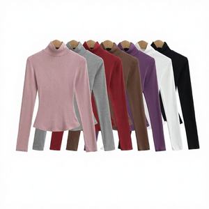 T-shirt unisexe en polyester tissé, coupe ajustée, respirant, taille sablier, manches longues, style décontracté chic vintage, été 2026 - Product Image 1