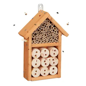 Custom Outdoor Decoration Bee Hive Handmade Wooden Hanging Bee Home Garden Bees Ladybird Nest Box House Inscet Hotel