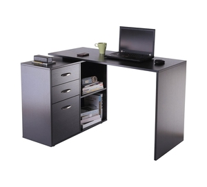Table d'<span class=keywords><strong>ordinateur</strong></span> portable noir, <span class=keywords><strong>meuble</strong></span> de bureau, en forme de L, pour maison, bureau, étagère, classeur - Product Image 1