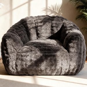 Cómodo Sillón Puff Gigante, Sillón Puff Esponjoso con Reposabrazos, Sillón Puff de Espuma Viscoelástica para Adultos, Dormitorio, Sala de Estar - Product Image 1