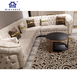 Bán Buôn Modular Nhung Sang Trọng Góc Sofa L-Hình Nút Tufted Sofa Bộ Chuyển Đổi Chesterfield Sofa Đồ Nội Thất Phòng Khách - Product Image 1