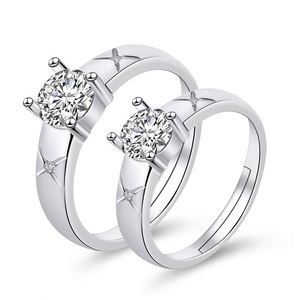 Romantic Adjustable Open Wedding Cross <b>Couple</b> <b>Ring</b> Men Women Platinum Plated Fashion <b>Rings</b> Shiny Diamond Zircon Anillos De - Product Image 1