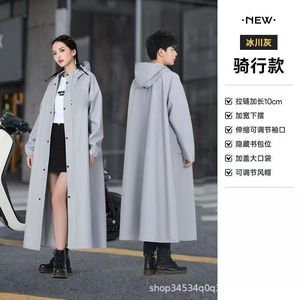 Long Raincoat For Electric Bike Riders Adults Unisex Khaki Travel Wear Waterproof Full Body Protection Coat - Product Image 3
