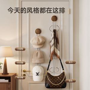 Diy Pebble Hat Rack Suction Cup Hook Round Over Door Storage For Hats Scarves Bags No Drill Installation - Product Image 3