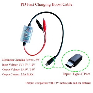 Câble de charge rapide PD pour batterie de véhicule 12V - Convertisseur élévateur de tension 5V/12V vers 13.8V/14V, sortie 2.5A pour la charge de motos/voitures - Product Image 4