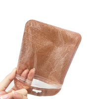 Sac d'emballage laser transparent, pochette colorée, sacs à fermeture éclair scintillants pour bijoux