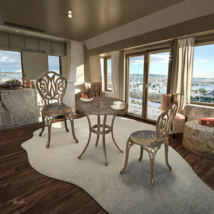 Juego de Comedor Portátil de Aluminio Fundido con Diseño de Hojas Tradicionales para 2 Personas, para Jardín, Patio, Balcón, Muebles de Lujo Duraderos para el Ocio - Product Image 2