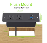 Prise de courant USB intelligente avec interrupteurs et prises standard US 125V, 2 prises, petite multiprise pour meubles