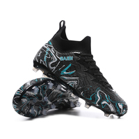 Chaussures de football unisexes respirantes pour adultes, crampons professionnels FG à crampons longs avec semelle en TPU solide pour l'entraînement