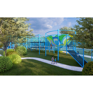 Rêve extérieur carré colline forêt jardin polyester corde tricoté saut net trampoline parc <span class=keywords><strong>aire</strong></span> <span class=keywords><strong>de</strong></span> <span class=keywords><strong>jeux</strong></span> <span class=keywords><strong>avec</strong></span> toboggan en acier inoxydable - Product Image 4