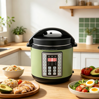 Cuisinière à pression électrique avec verrouillage de sécurité, multifonction, cuve intérieure antiadhésive, libération automatique de la pression